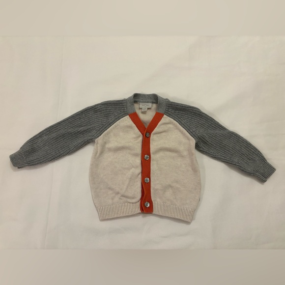 MORI Knit cardigan and pants Set with Orange Accents baby boy 9-12m, EUC - Picture 4 of 15